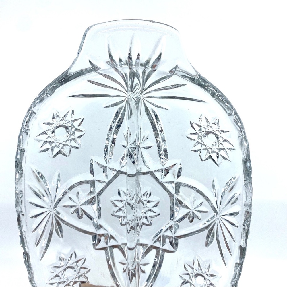 Anchor Hocking Star of David Divided Relish Dish Vintage Pressed Glass